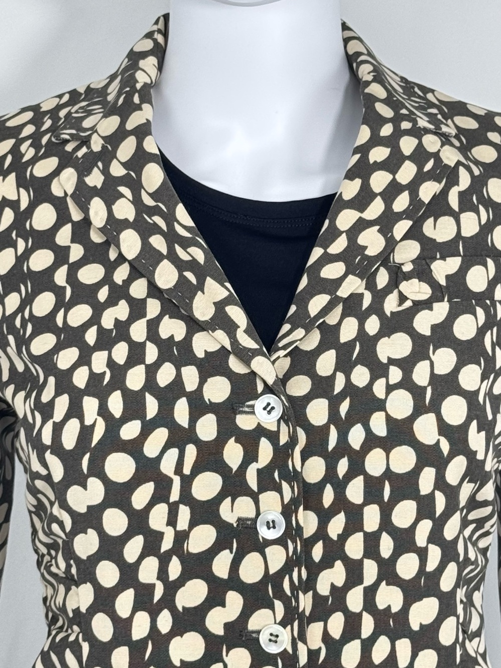 Paul Smith Blue Vintage Polka Dot Blazer Jacket - Brown / Cream - Sz 40/4 - Picture 3 of 14